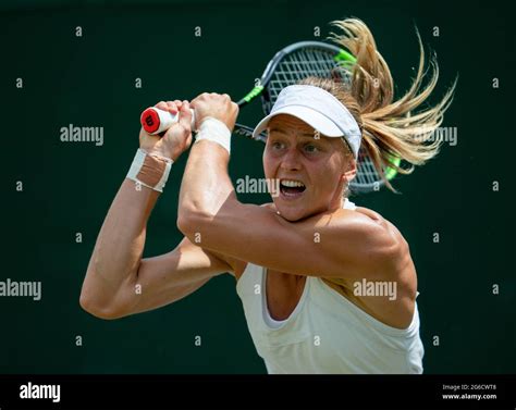 Liudmila Samsonova in action against Karolina Pliskova in the fourth ...