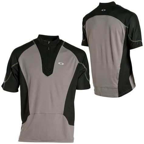 oakley trail mountain bike jersey short sleeve  zip mens