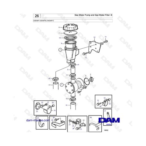 Volvo Penta Kad P Kad P B Kad P C Sea Water Pump Sea Water