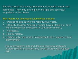 Gynaecology Benign Tumor Of The Uterus Dr Sundus PPT