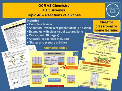 Alkenes Ocr As Chemistry Teaching Resources