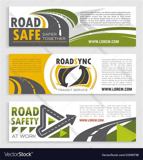 Road Safety And Transit Service Banner Template Vector Image