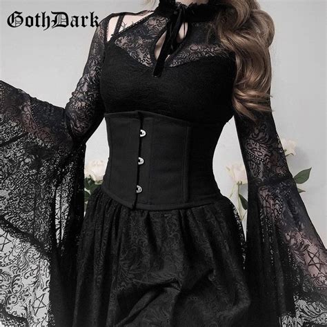 Gothic Bodycon Corset Emo Aesthetic Women Grunge Punk Black Etsy In