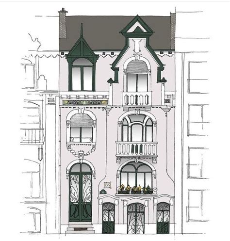 Beautiful Two Story Residential House Front And Back Elevation Drawing