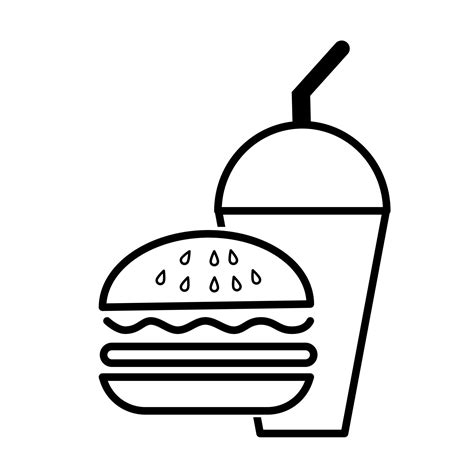 Food and drink line icon ou white background. 22689672 Vector Art at