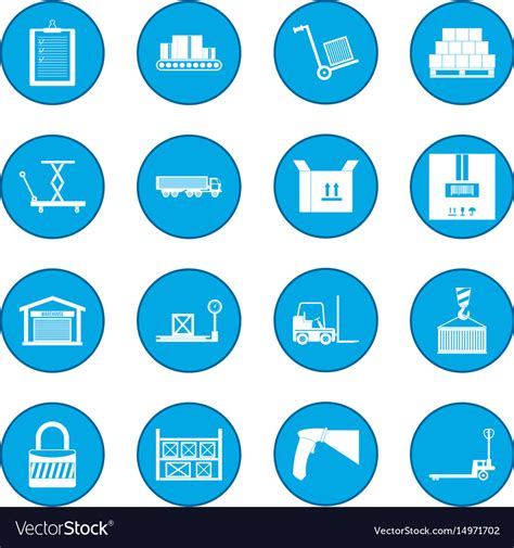 Warehouse Logistic Storage Icon Blue Royalty Free Vector