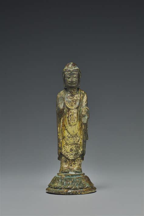 A Gilt Bronze Standing Figure Of Buddha Three Kingdoms Period Baekje