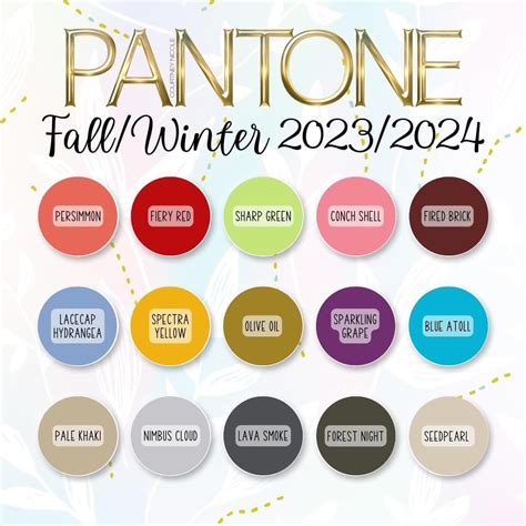 Pantone Fall Winter 2023 2024 Color Guide