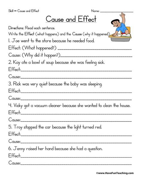 Cause And Effect Reading Liveworksheets