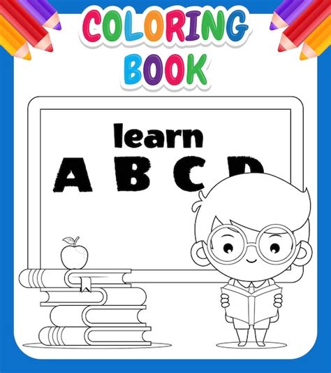 Livre De Coloriage Pour Les Enfants Dessin Animé Mignon Garçon