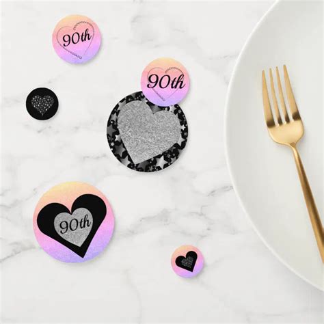 Stylish special birthday table confetti 90th | Zazzle