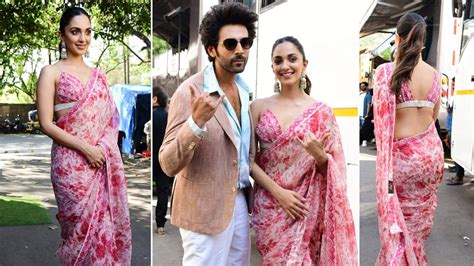 Kiara Advani Turns Desi Girl In Super Hot Pink Saree With Sexy Design Blouse Stunning Pics From