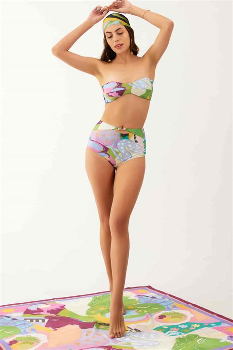 Buy Multi Color Wonder Fabric Printed Abstract Edifice Bikini Set For Women By Tizzi Online At