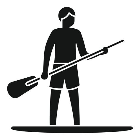 Sup Surfer Icon Simple Vector Paddle Board 15109051 Vector Art At Vecteezy