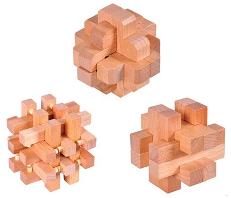 Pcs Lot Classic Wooden Puzzle Burr Interlocking Brainteaserpuzzles For