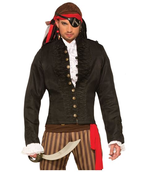 Black Pirate Mens Jacket Pirate Costumes