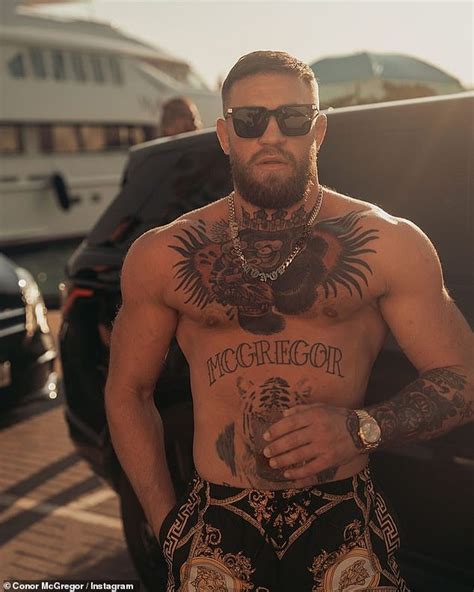 Shirtless Conor Mcgregor Playfully Flexes His Muscles During Ibiza