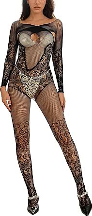 Amazon Walang Lip Womens Sexy Lingerie Stretchy Tight One Piece Teddy Nightwear Mesh