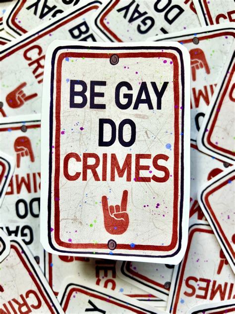 Be Gay Do Crimes Sticker Punk Rebel Lgbt Leftist Etsy