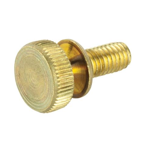 Crown Bolt 10 24 X 3 8 In Brass Knurled Screw 2 Pack 99198 The Home Depot