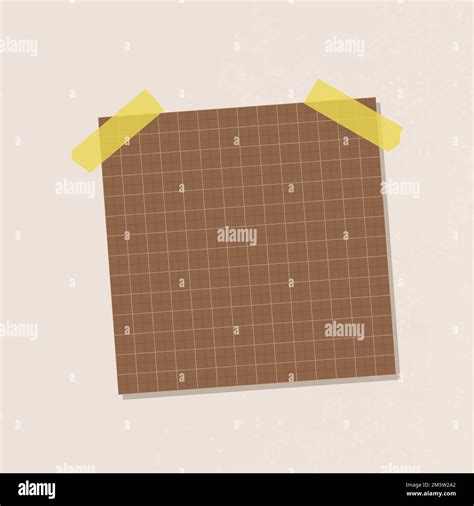 Brown Grid Notepaper Journal Sticker Vector Stock Vector Image And Art