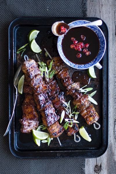 Asian Pork Belly Kebabs With Sticky Plum Sauce Crush