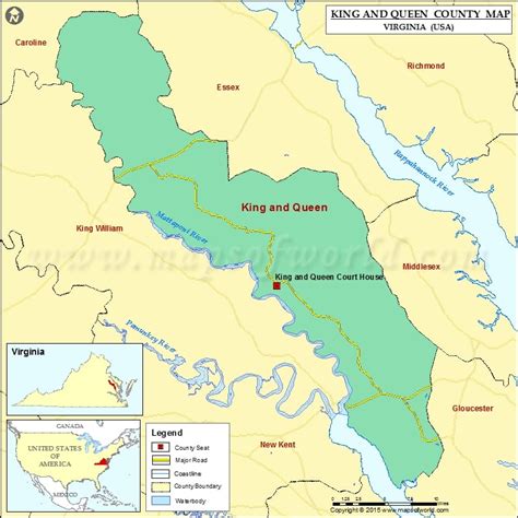 King And Queen County Map Virginia