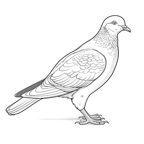 Premium Photo | Detailed Pigeon Drawing For Coloring Highquality ...