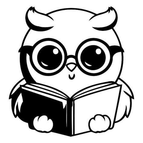 Premium Vector Cute Owl Reading A Book Vector Illustration Isolated