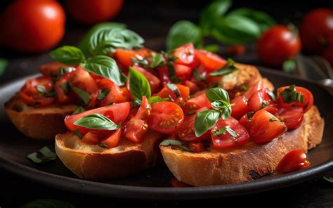 Picture Basil Tomatoes Bread Butterbrot Food 3840x2400