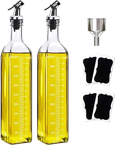 Fari Olive Oil Dispenser Bottle 500ml 17oz Glass Cooking Oil And