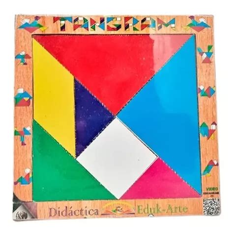 10 Tangram Madera 15x15 Juego Material Didáctico Rompecabeza en venta