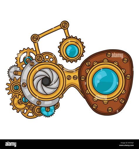 Steampunk Glasses Collage Of Metal Gears In Doodle Style Stock Vector Image And Art Alamy