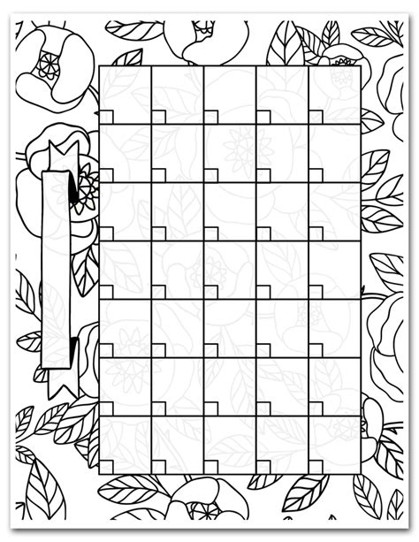 Free Printable Coloring Calendar