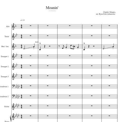 Moanin Sheet Music By Charles Mingus For Jazz Ensemble Noteflight