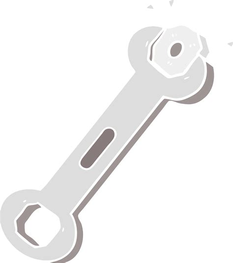 Flat Color Style Cartoon Spanner Turning Nut 12141580 Vector Art At