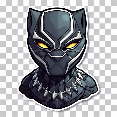 Marvel Chibi Black Panther Head Sticker Team Logo Design