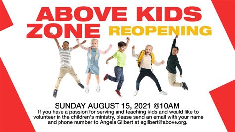 Kidz Zone Reopening 2021 Above And Beyond Fellowship