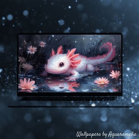 Axolotl Cute Animal Desktop Wallpaper, Cute Pet Wallpaper, Valentines