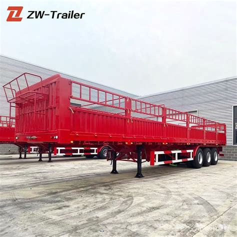 ZW Group Brand New Sidewall Flatbed Bulk Cargo Truck Trailer 3 Axle 60