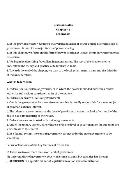 Federalism Notes Class 10th 7