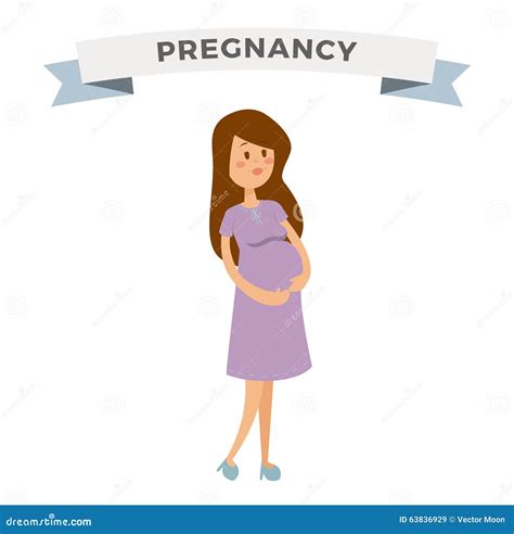 Pregnant Woman Vector Cartoon Illustration Stock Vector Illustration