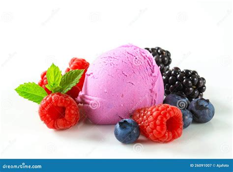 Fruit Ice Cream With Fresh Mixed Berries Stock Image Image Of Mixed