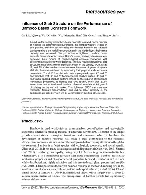BioRes 15-4-7503 Liu WWHGL Infl Slab Structure Performance Bamboo ...