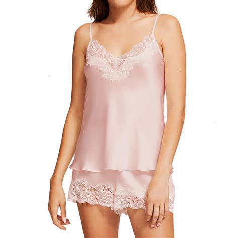 Ginia Lace Trim Cami Set Bridal Rose