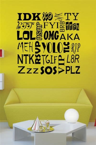 Acronyms Text Wall Decals Wall Stickers Art Without Boundaries Walltat