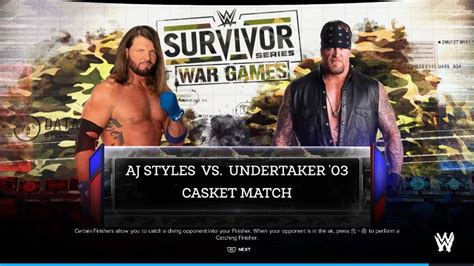 Undertaker Vs Aj Styles Epic Casket Match Wwe K Wwe Wwe K