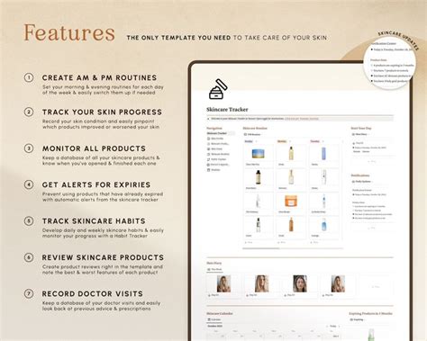 Notion Template Skincare Tracker Notion Planner Beauty Tracker