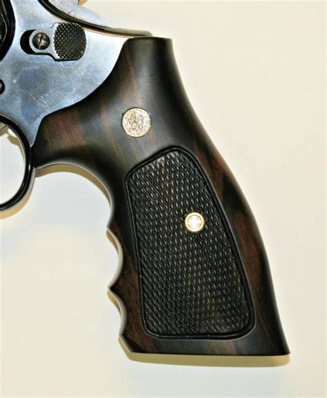 Smith Wesson K Frame Combat Tigerwood Grips Checkered With Medallions