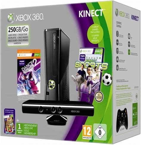 Xbox 360 250gb Console With Kinect Sensor Includes Kinect Sports And Dance Central 2 Amazon